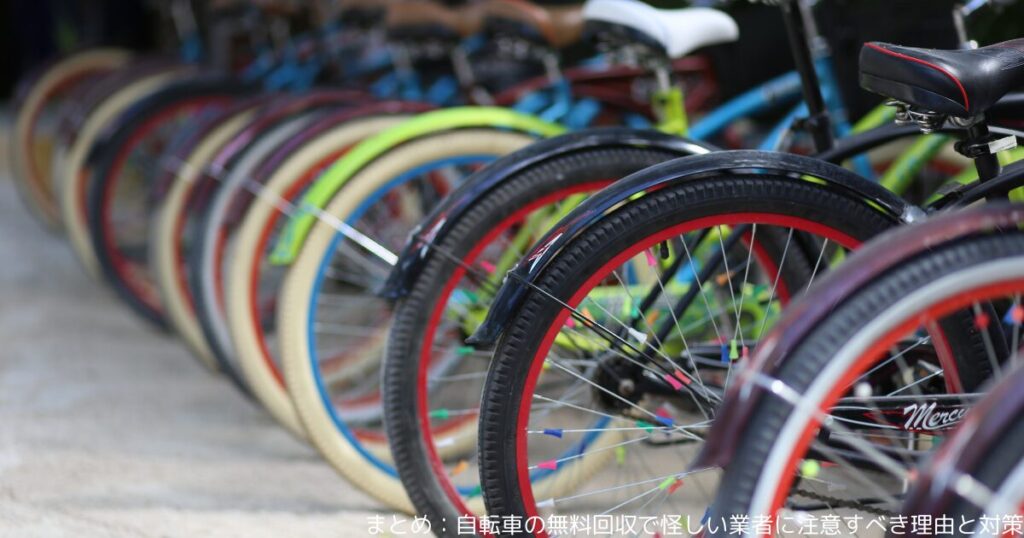 まとめ：自転車の無料回収で怪しい業者に注意すべき理由と対策