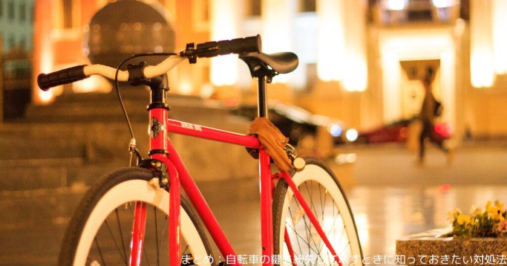 まとめ：自転車の鍵を紛失して壊すときに知っておきたい対処法