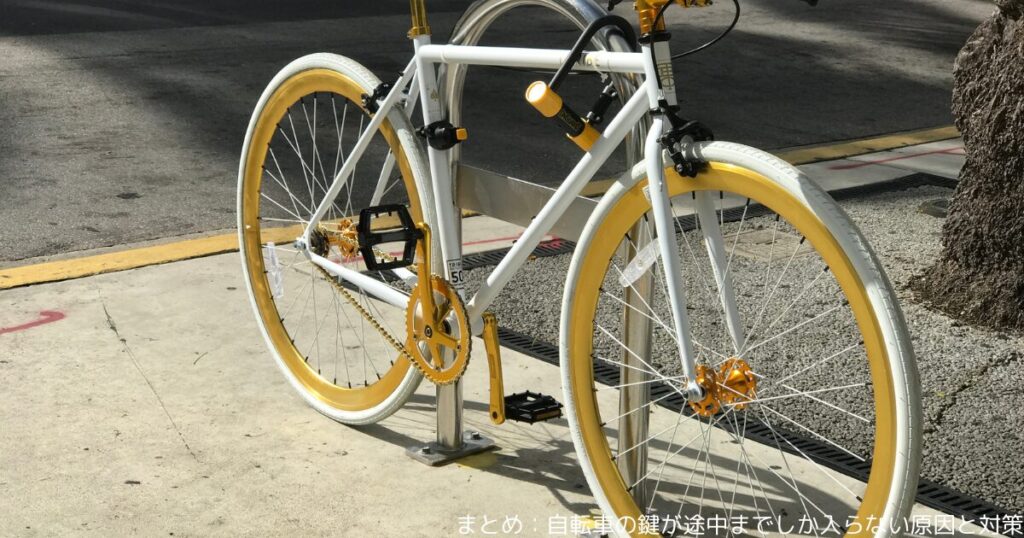 まとめ：自転車の鍵が途中までしか入らない原因と対策