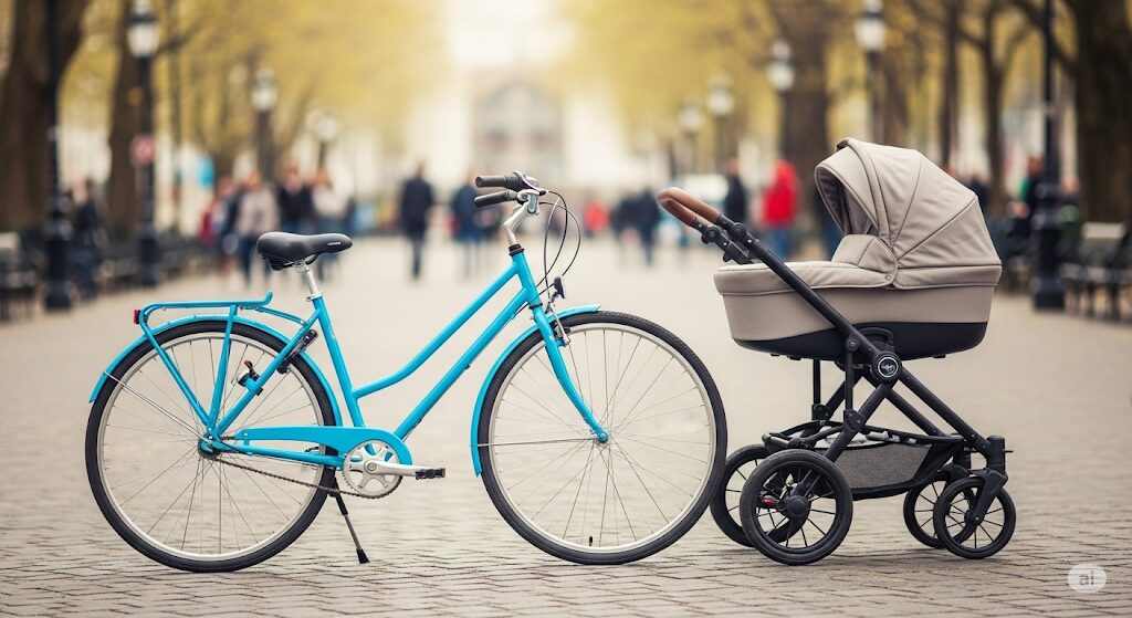 自転車にベビーカーをくくりつける方法は？