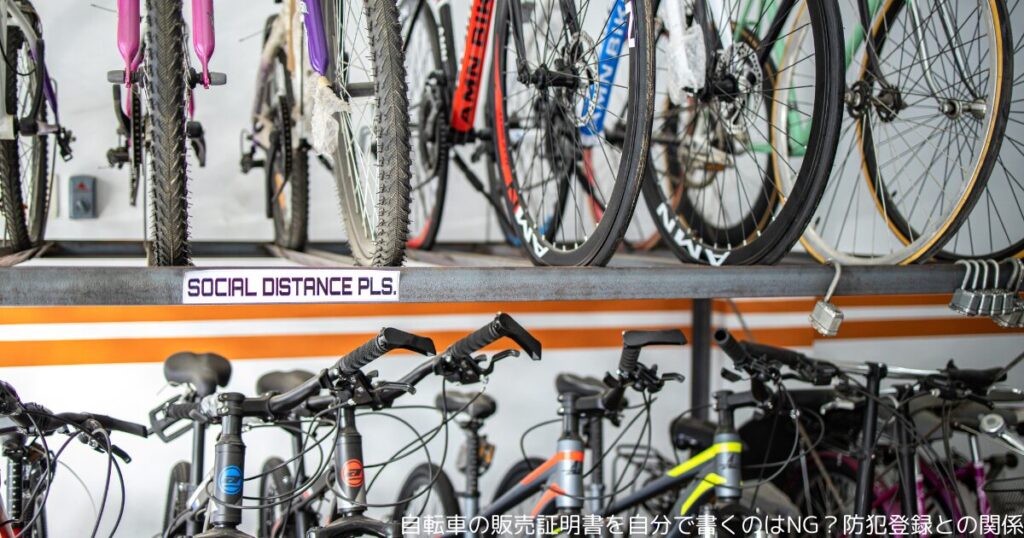 自転車の販売証明書を自分で書くのはNG？防犯登録との関係