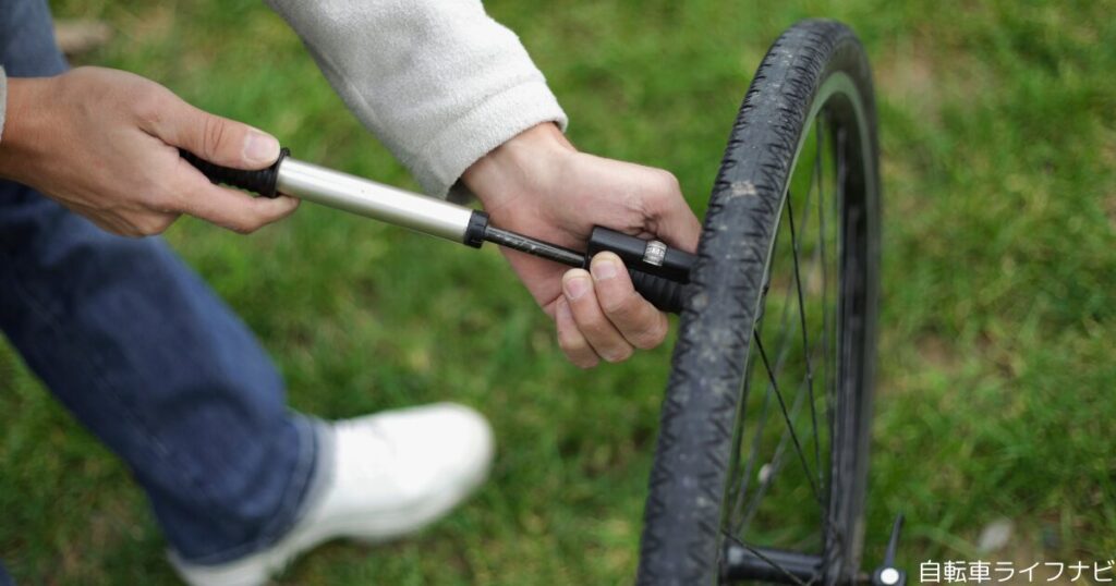 100均の自転車用空気入れ(ガスボンベ式)はタイヤに悪い？