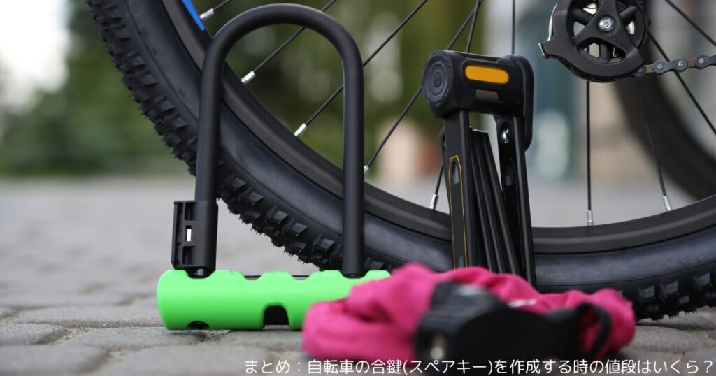 まとめ：自転車の合鍵(スペアキー)を作成する時の値段はいくら？