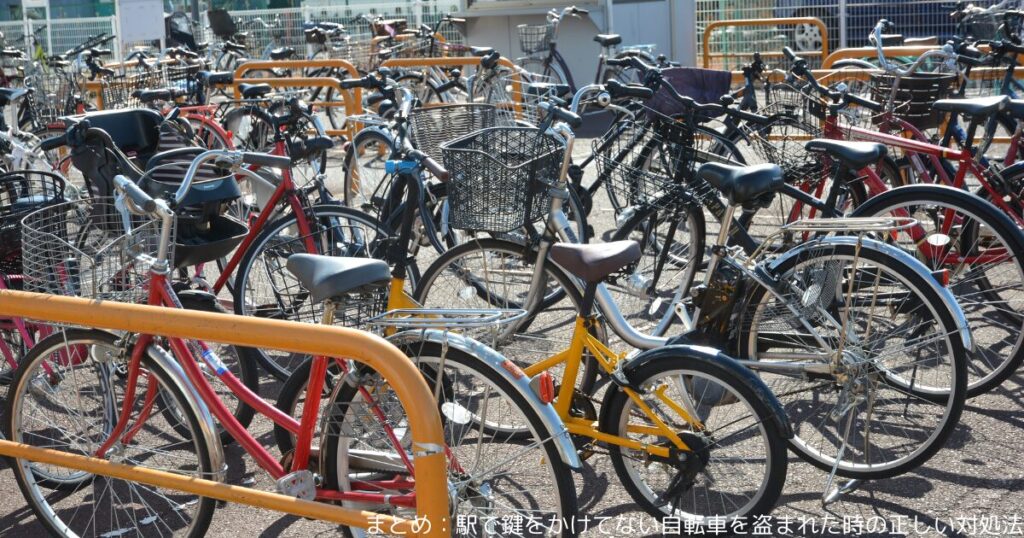 まとめ：駅で鍵をかけてない自転車を盗まれた時の正しい対処法