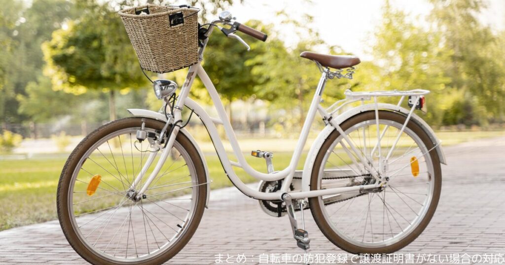 まとめ：自転車の防犯登録で譲渡証明書がない場合の対応