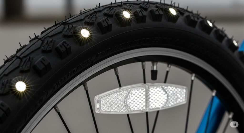 自転車のタイヤの反射板が取れたままは法的にまずい?