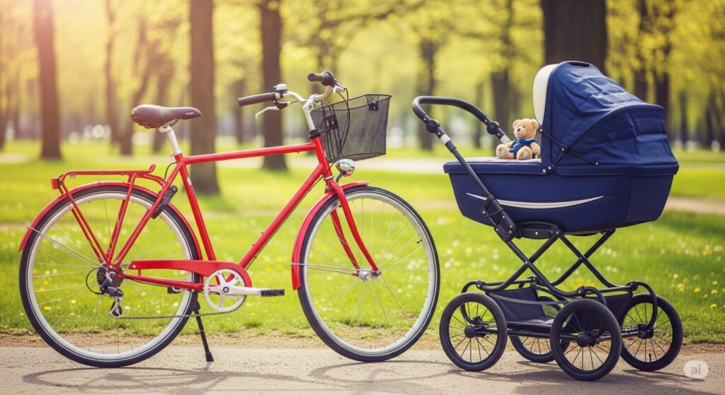 自転車 ベビーカー くくり つける