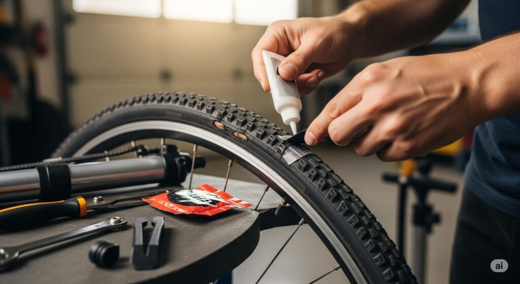 自転車のタイヤの穴埋め方法は?