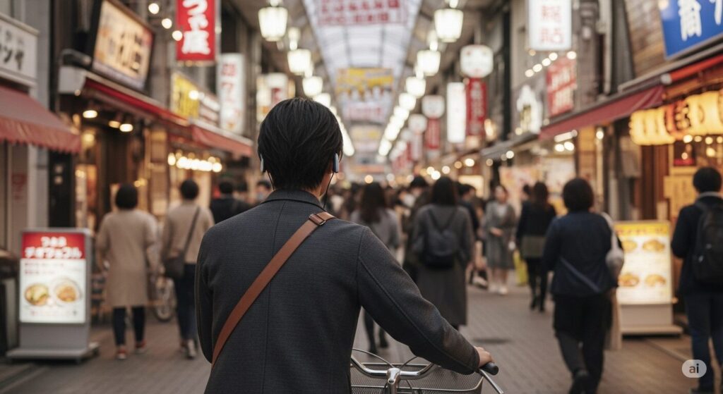 自転車を押しながらイヤホンで音楽を聴くのは違反？