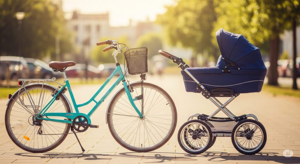 自転車 ベビーカー くくり つける