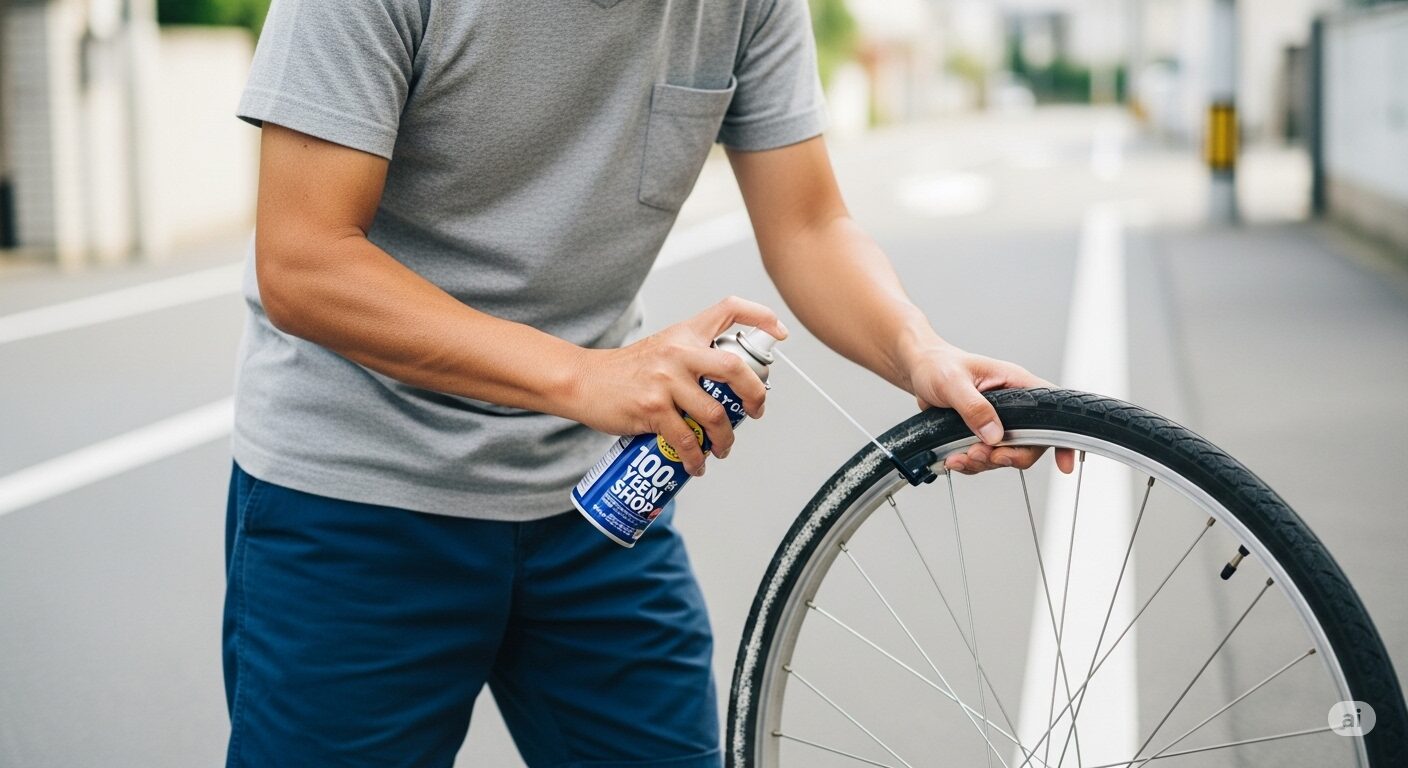 自転車のパンク修理に100均のスプレーは使える？