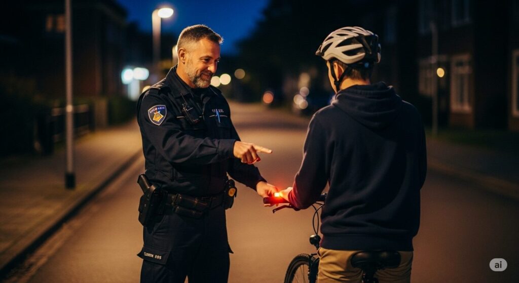 自転車のテールライトの点滅がうざい!迷惑?道交法違反?