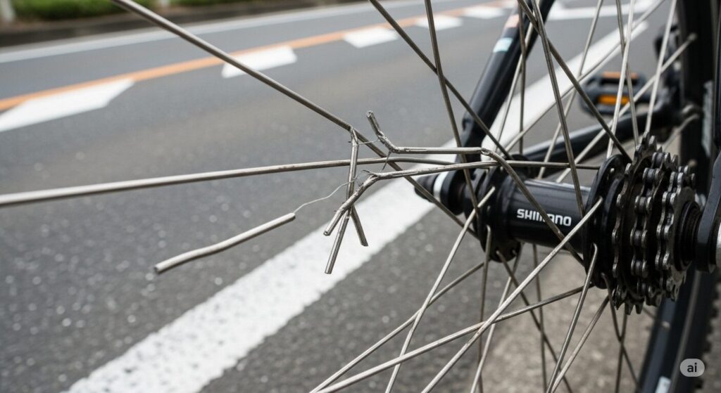 まず確認!自転車のスポークが1本でも折れたまま走行する危険性